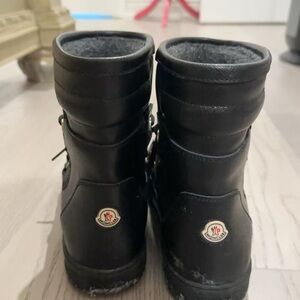Moncler Black Leather Boots